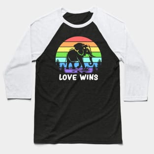 Love Wins Gay Pride Flag Lgbtq Rainbow Month Baseball T-Shirt